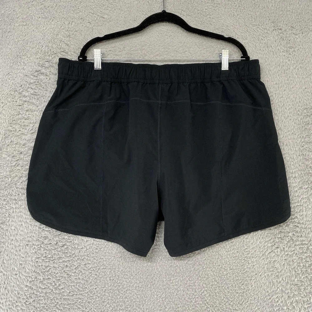 Lands End Swim Shorts Womens 16W Black Plus Lined Drawstring Quick Dry Beach